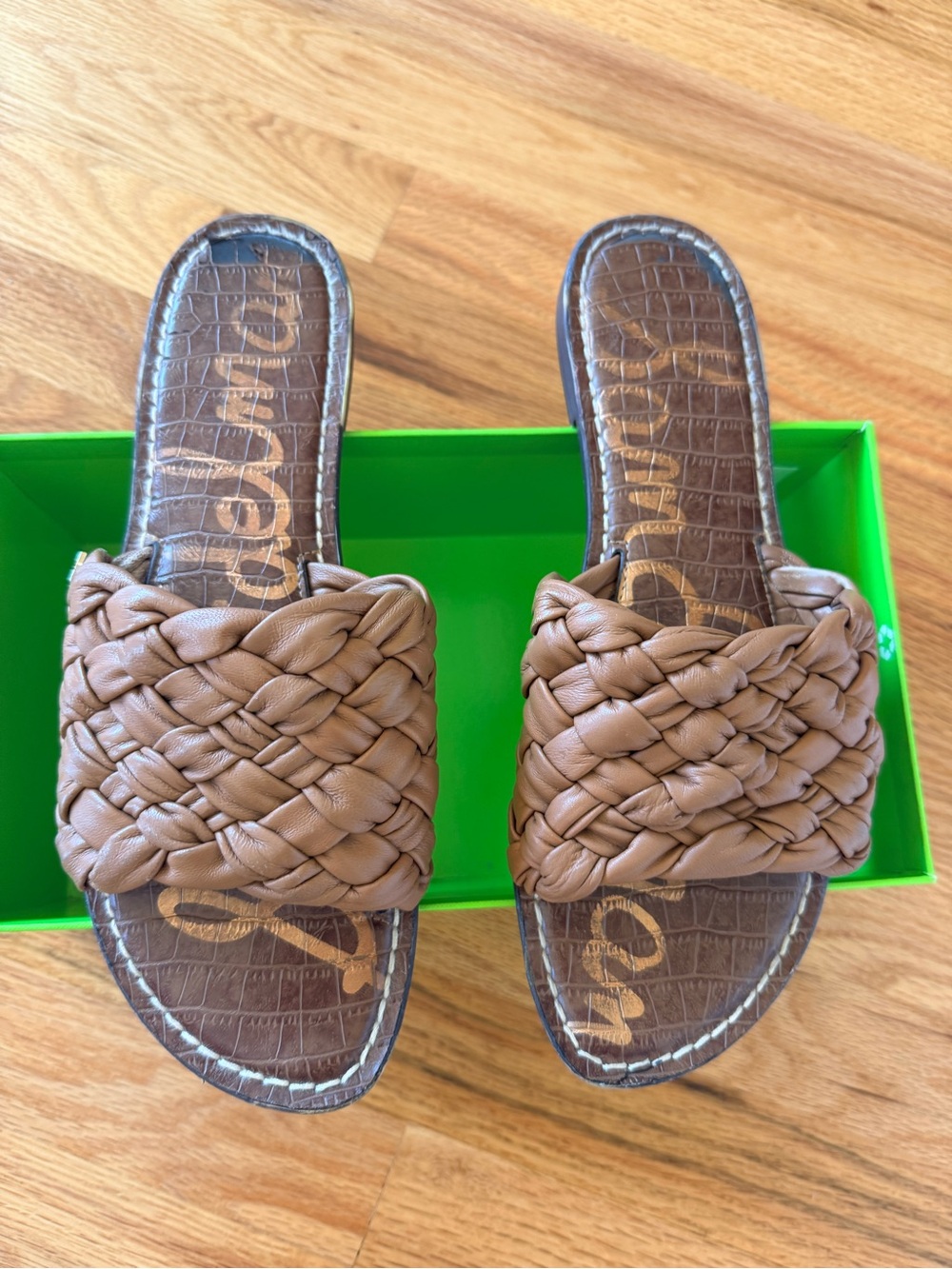 Sam Edelman Braided Slide Sandals in Brown